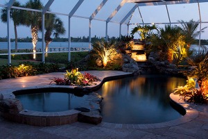 Outdoor Landscape Lighting Services including Landscape Lighting around Pools in Sarasota, FL