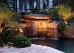 Progress of Swimming Pool and Spa Remodel with Natural Rock Waterfalls in Sarasota, Florida