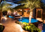 Swimming Pool Remodels with Natural Stone Water Features for Pools in Sarasota, Florida